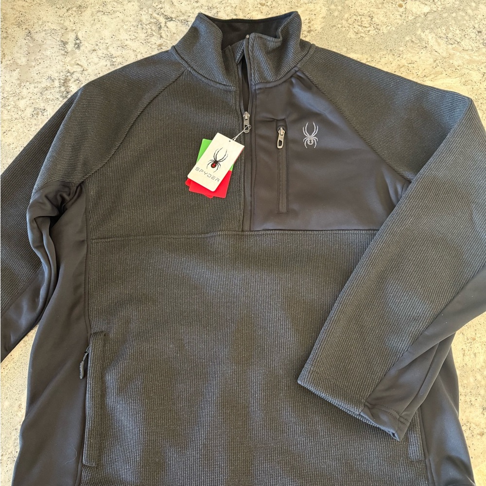 Spyder Men's Dark Gray Half-Zip Pullover